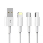 Дата кабель USB 2.0 AM to Lightning + Micro 5P + Type-C 1.0m D22E White Denmen (DM-D22E-WH) U0970715