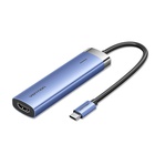 Концентратор Vention USB 3.1 Type-C to HDMI/USB 3.0x3/PD 100W Blue Aluminum Alloy Hub 5-in-1 (TGESB) U0955523