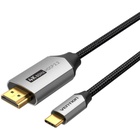 Кабель мультимедійний USB-C 3.1 to HDMI 1.5m 4K 60 Гц Thunderbolt 3 HDCP2.2 PVC Black Vention (CRBBG) U0955460