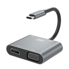 Порт-реплікатор XO 4-in-1 Dock USB-C (HDMI/VGA/USB3.0/USB-C PD) (XO-HUB001SL) U0953120