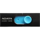 USB флеш накопитель A-DATA 32GB UV320 Black/Blue USB 3.1 (AUV320-32G-RBKBL) U0278200