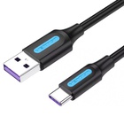 Дата кабель USB 2.0 AM to Type-C 0.5m 5.0A (25W) PVC black Vention (CORBD) U0955443