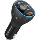 FM модулятор Promate PowerTune 38w USB-A OTG/USB-A QC3.0/USB-C PD Black (powertune-38w.black) U1021681