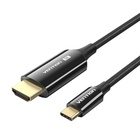 Кабель мультимедійний USB-C 3.1 to HDMI 1.8m 8K 60 Гц Zinc Alloy TPE Black Vention (CRCBAC) U0955463