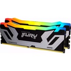Модуль пам'яті для комп'ютера DDR5 48GB (2x24GB) 8800 MHz Renegade RGB Black/Silver Kingston Fury (ex.HyperX) (KF588CU42RSAK2-48) U1074370