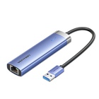 Концентратор Vention USB 3.0 to USB 3.0x3/RJ45/Type-C Hub Blue Aluminum Alloy 5-in-1 (TGFSB) U0955519